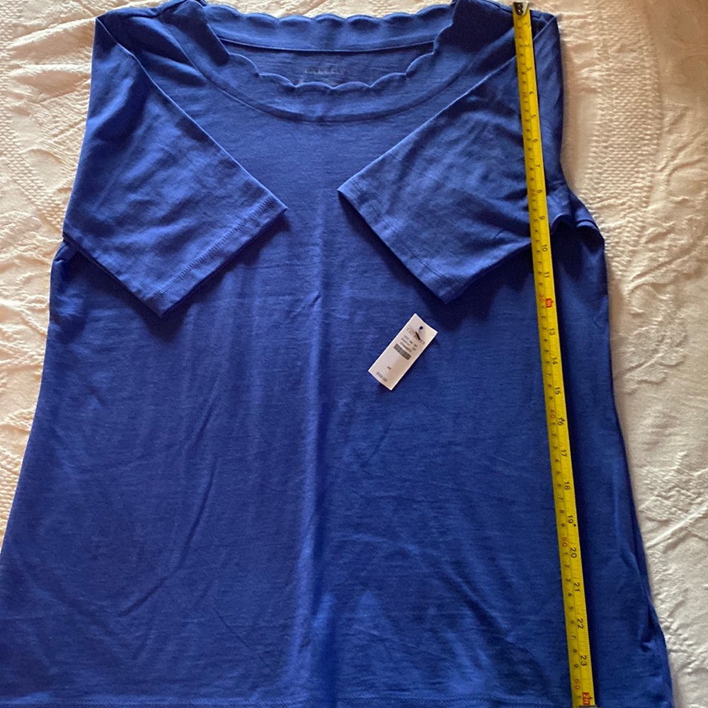 NWT Talbots 100% Pima Cotton Scalloped Tee size M